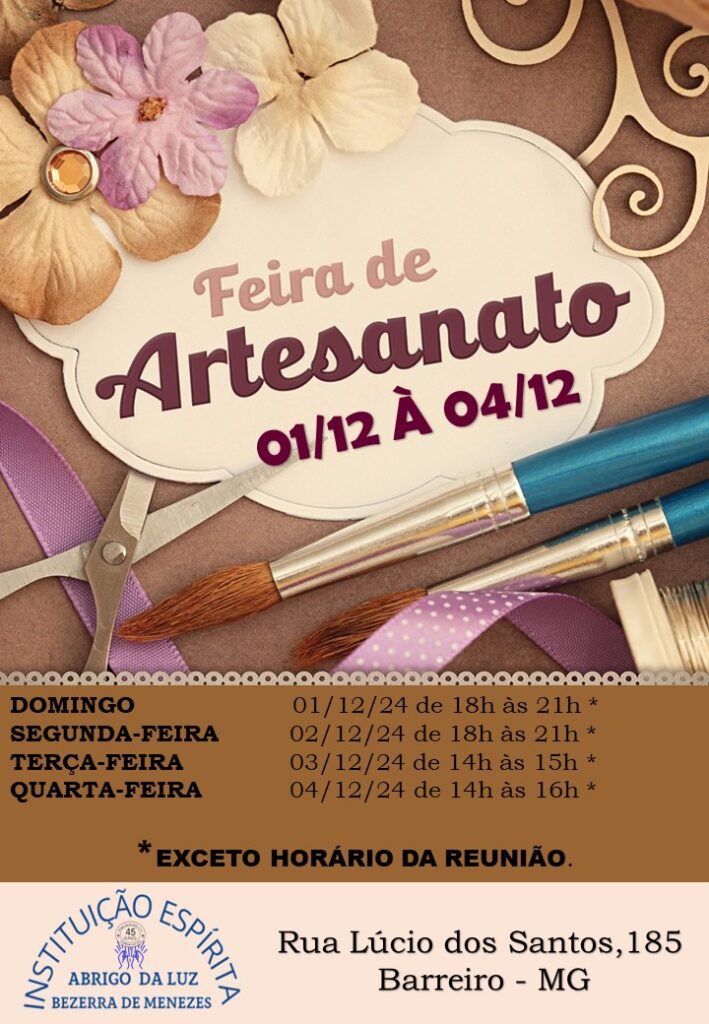 DOMINGO                     01/12/24 de 18h às 21h *
SEGUNDA-FEIRA         02/12/24 de 18h às 21h * 
TERÇA-FEIRA              03/12/24 de 14h às 15h * 
QUARTA-FEIRA           04/12/24 de 14h às 16h *